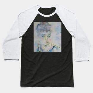 AUDREY HEPBURN watercolor and acrylic portrait Baseball T-Shirt